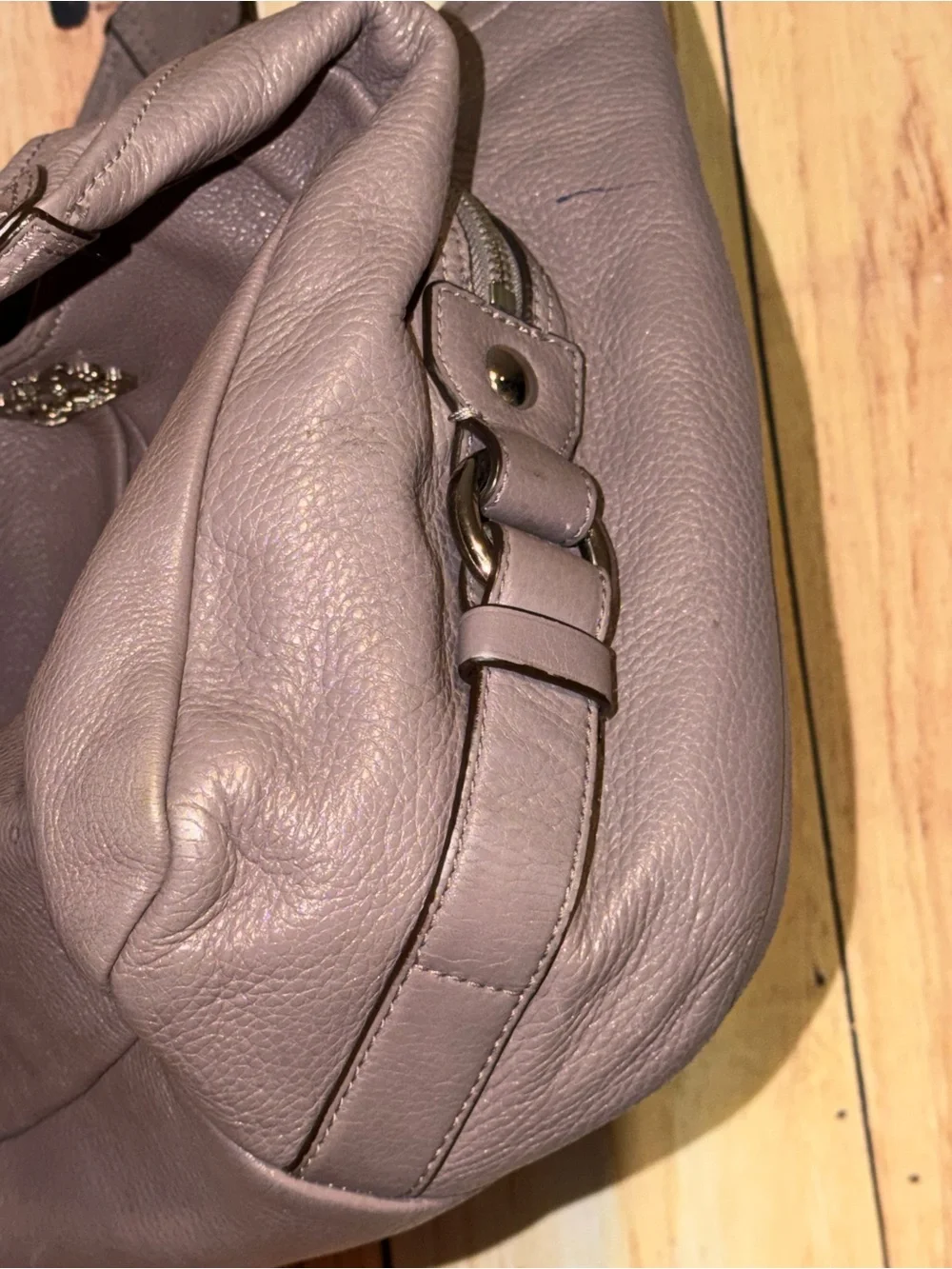 Coach Pebbled Leather Hobo Bag Taupe  Madison Maggie shoulder